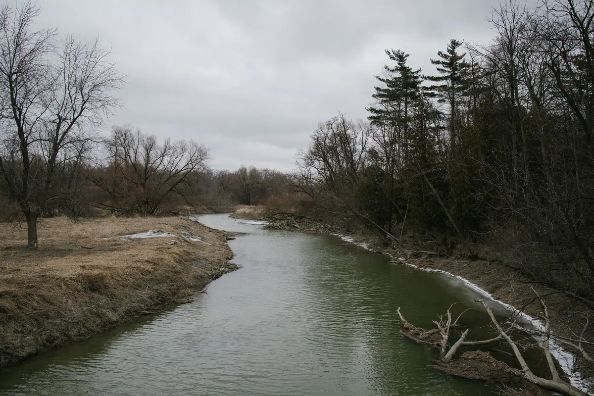 The West Humber River at Claireville Conservation Area in east Brampton