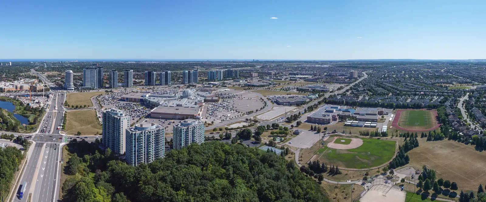 Aerial view of Erin Mills in west Mississauga