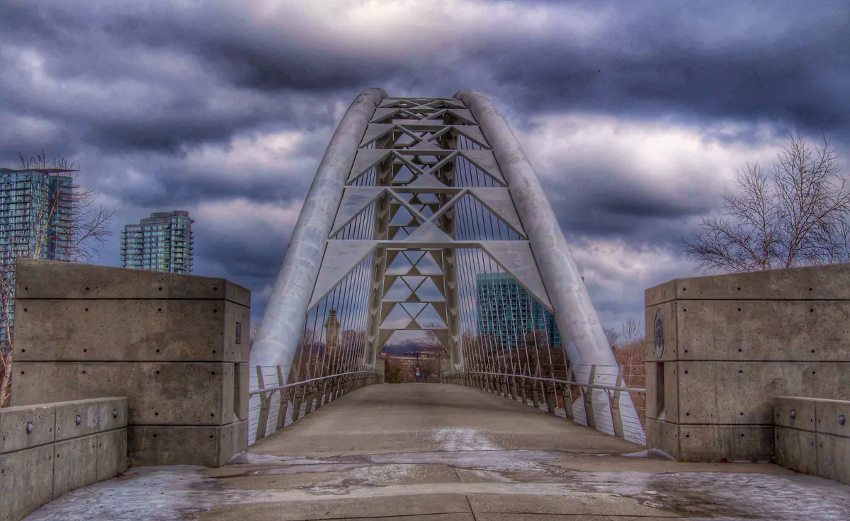 The Humber Bay Arch Bridge on the Etobicoke waterfront