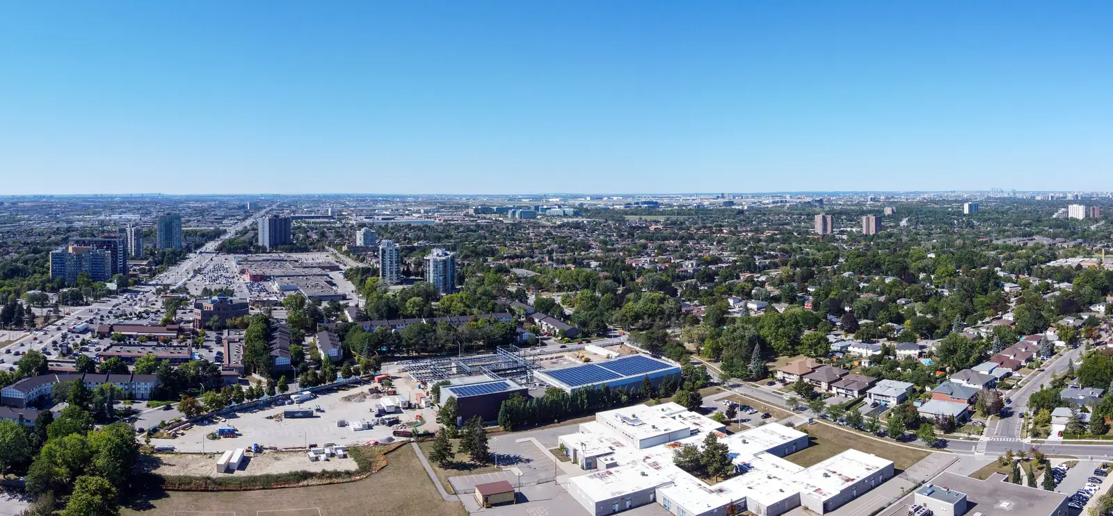 Aerial view of Rockwood Village in Rathwood, Mississauga